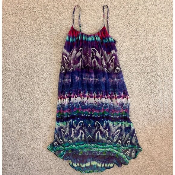 Twelfth Street Cynthia Vincent Dress 100% Silk High Low Hem Spaghetti - Picture 1 of 16